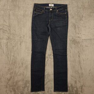 Paige‎ jeans Peg Straight women's 28 dark wash blue mid rise denim